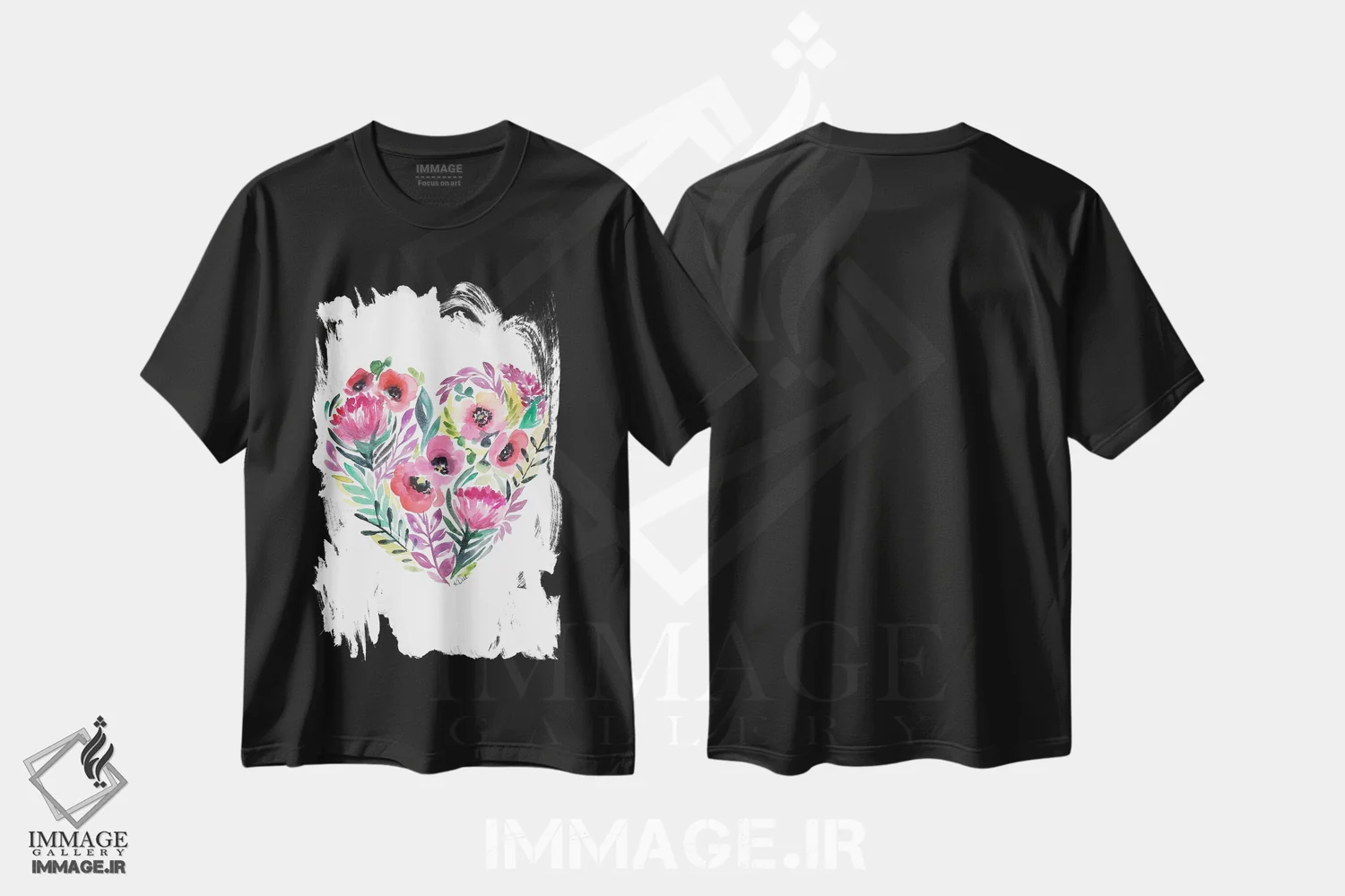 تیشرت مشکی طرح دار قلبی از گل، دکور معاصر اثر کیرستن دیل | immage.ir