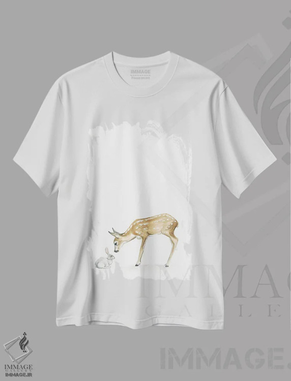 تیشرت سفید طرح دار سلام دوست من II، دکور معاصر اثر کیرستن دیل | فروشگاه ایماژ