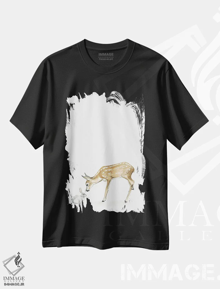 تیشرت مشکی طرح دار سلام دوست من II، دکور معاصر اثر کیرستن دیل | immage.ir