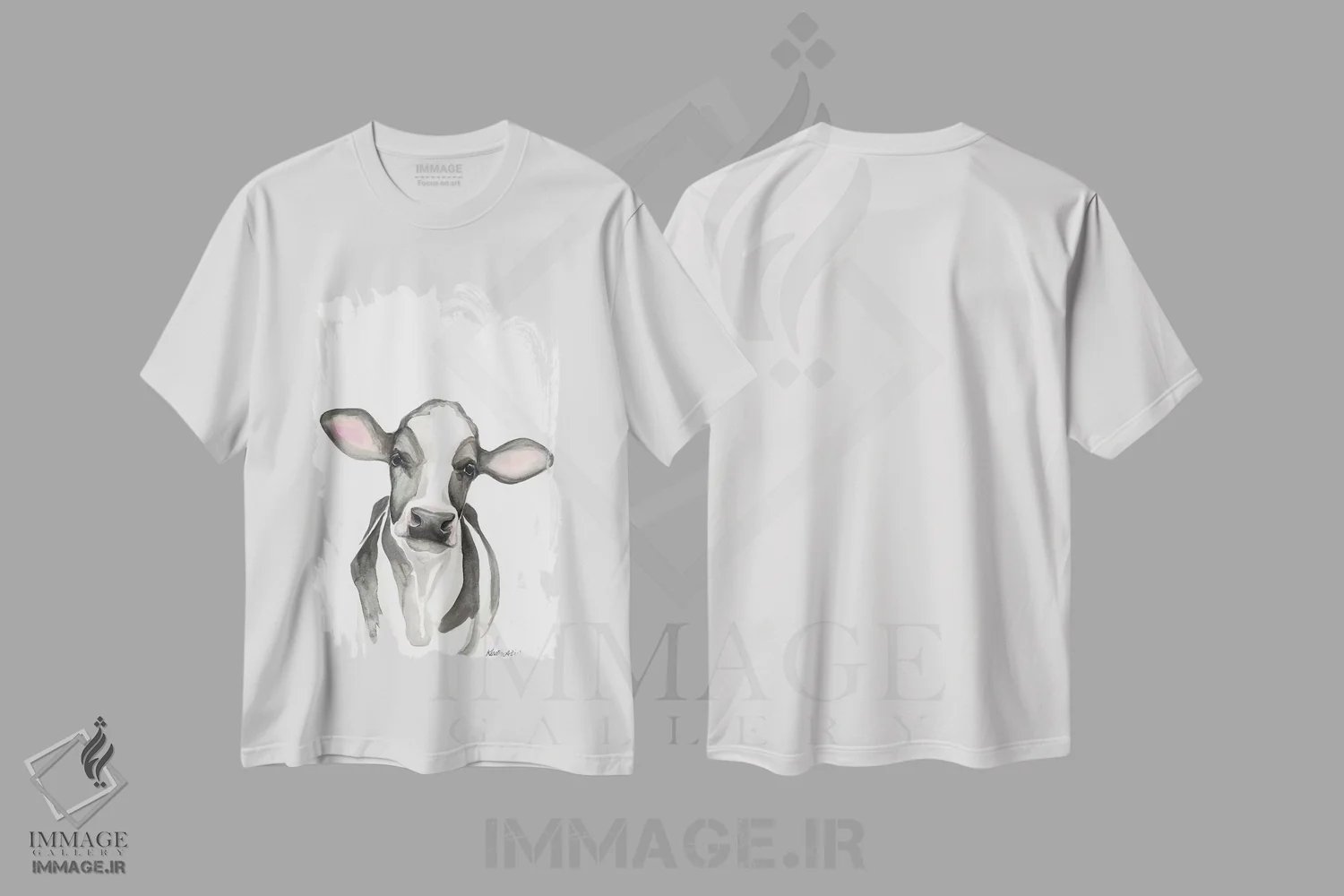 تیشرت سفید طرح دار گوساله هلشتاین، دکور معاصر اثر کیرستن دیل | immage.ir