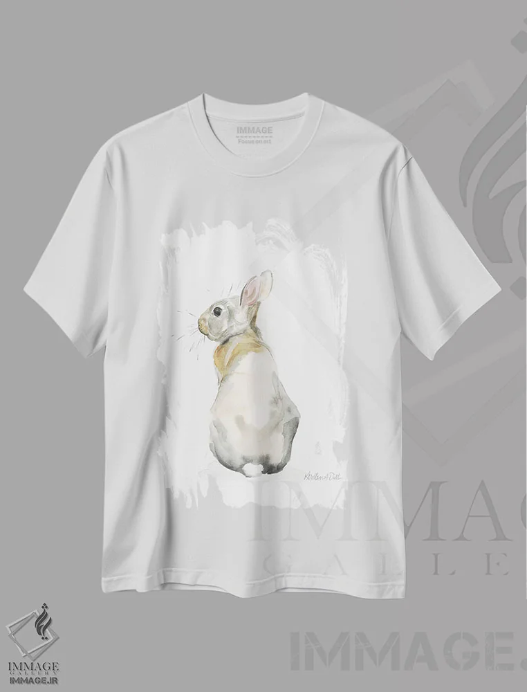 تیشرت سفید طرح دار خرگوش، دکور معاصر اثر کیرستن دیل | immage.ir