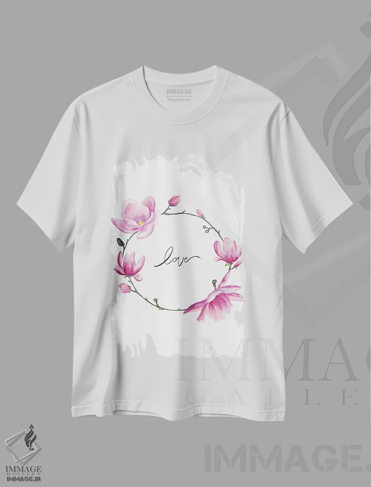 تیشرت سفید طرح دار عشق، دکور معاصر اثر کیرستن دیل | فروشگاه ایماژ