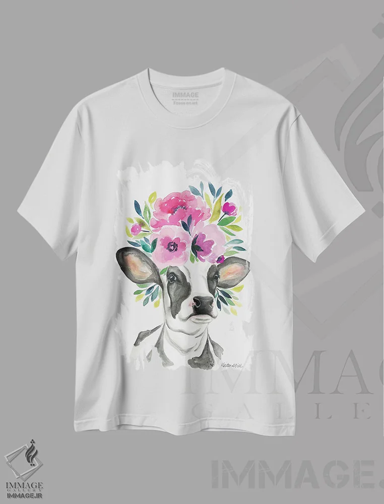 تیشرت سفید طرح دار لولابل، دکور معاصر اثر کیرستن دیل | فروشگاه ایماژ