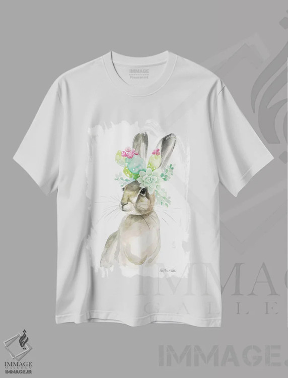 تیشرت سفید طرح دار رُزی سونوران، دکور معاصر اثر کیرستن دیل | فروشگاه ایماژ