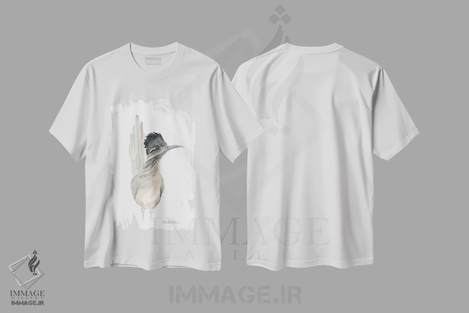 تیشرت سفید طرح دار دوندۀ جاده، دکور معاصر اثر کیرستن دیل | immage.ir