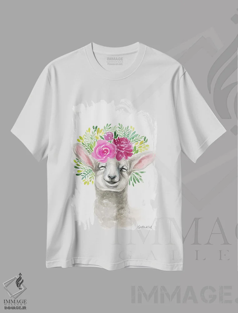 تیشرت سفید طرح دار برۀ بهاری، دکور معاصر اثر کیرستن دیل | immage.ir