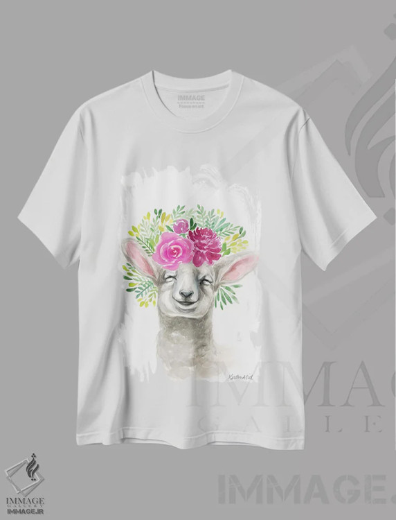 تیشرت سفید طرح دار برۀ بهاری، دکور معاصر اثر کیرستن دیل | immage.ir