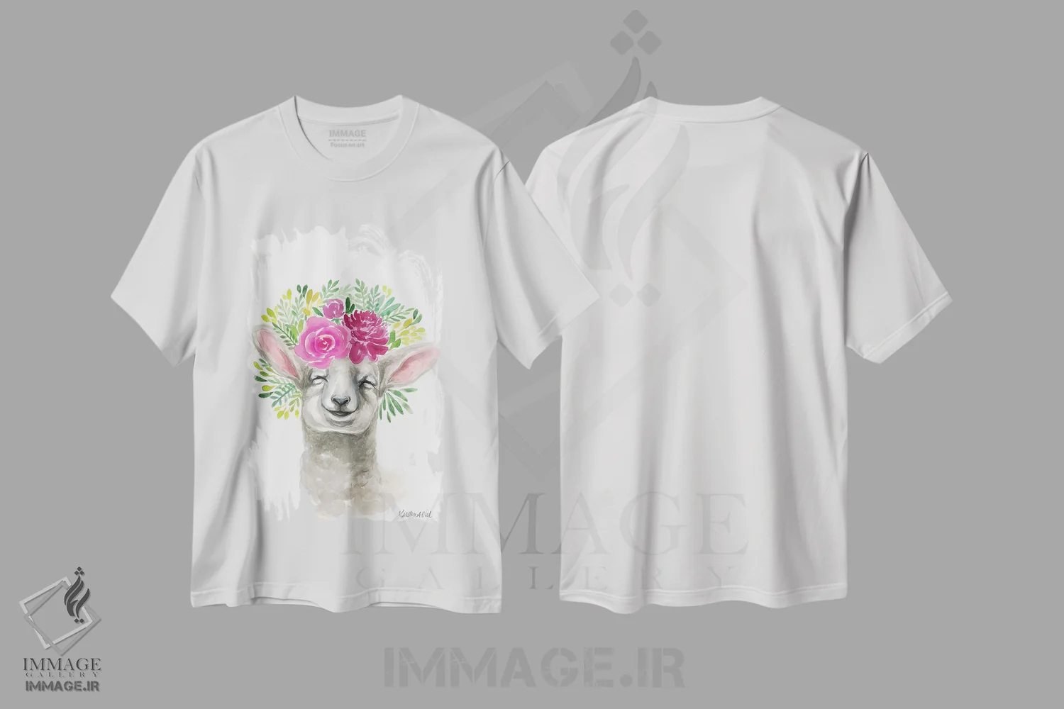 تیشرت سفید طرح دار برۀ بهاری، دکور معاصر اثر کیرستن دیل | immage.ir