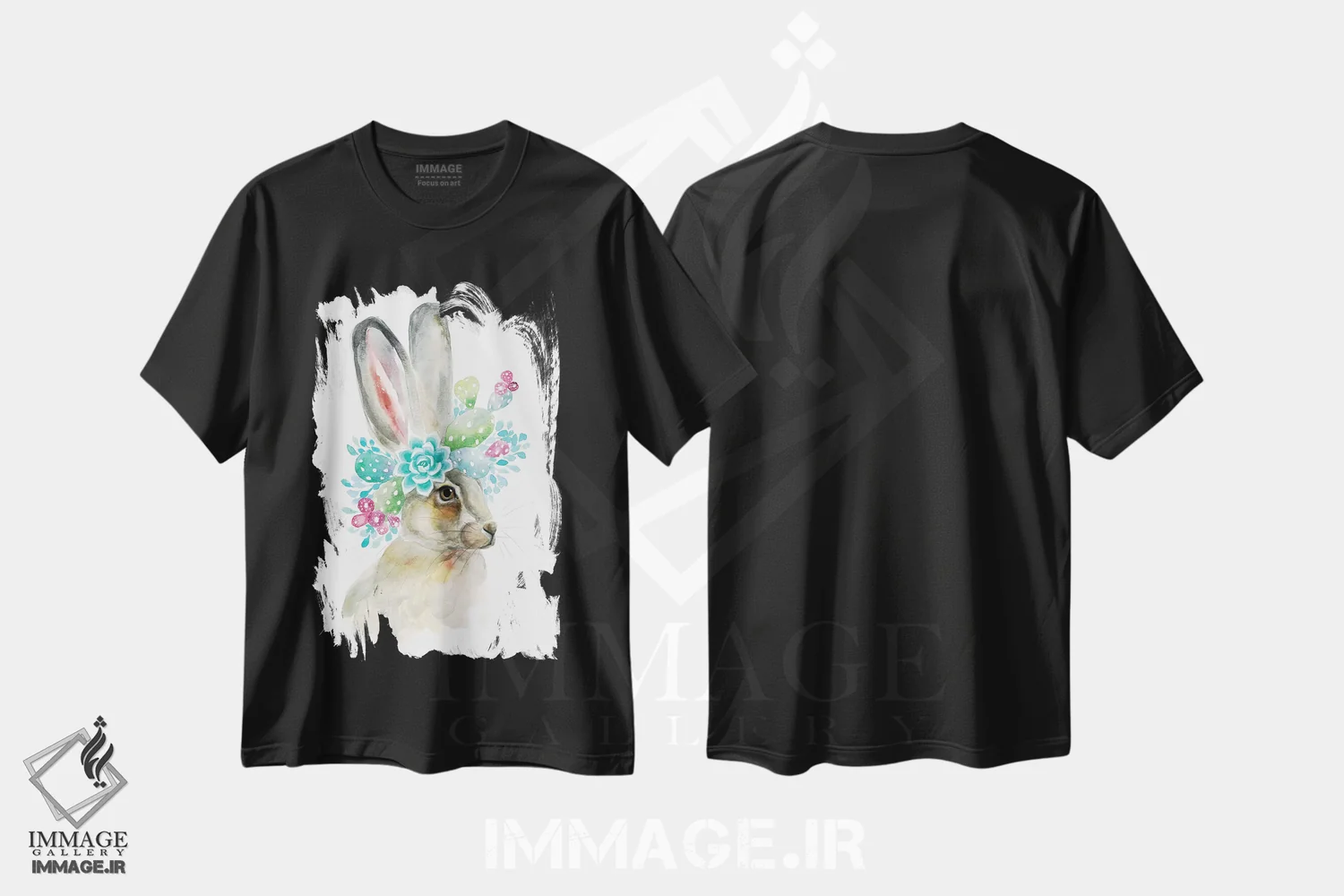تیشرت مشکی طرح دار خرگوش کاکتوسی، دکور معاصر اثر کیرستن دیل | immage.ir