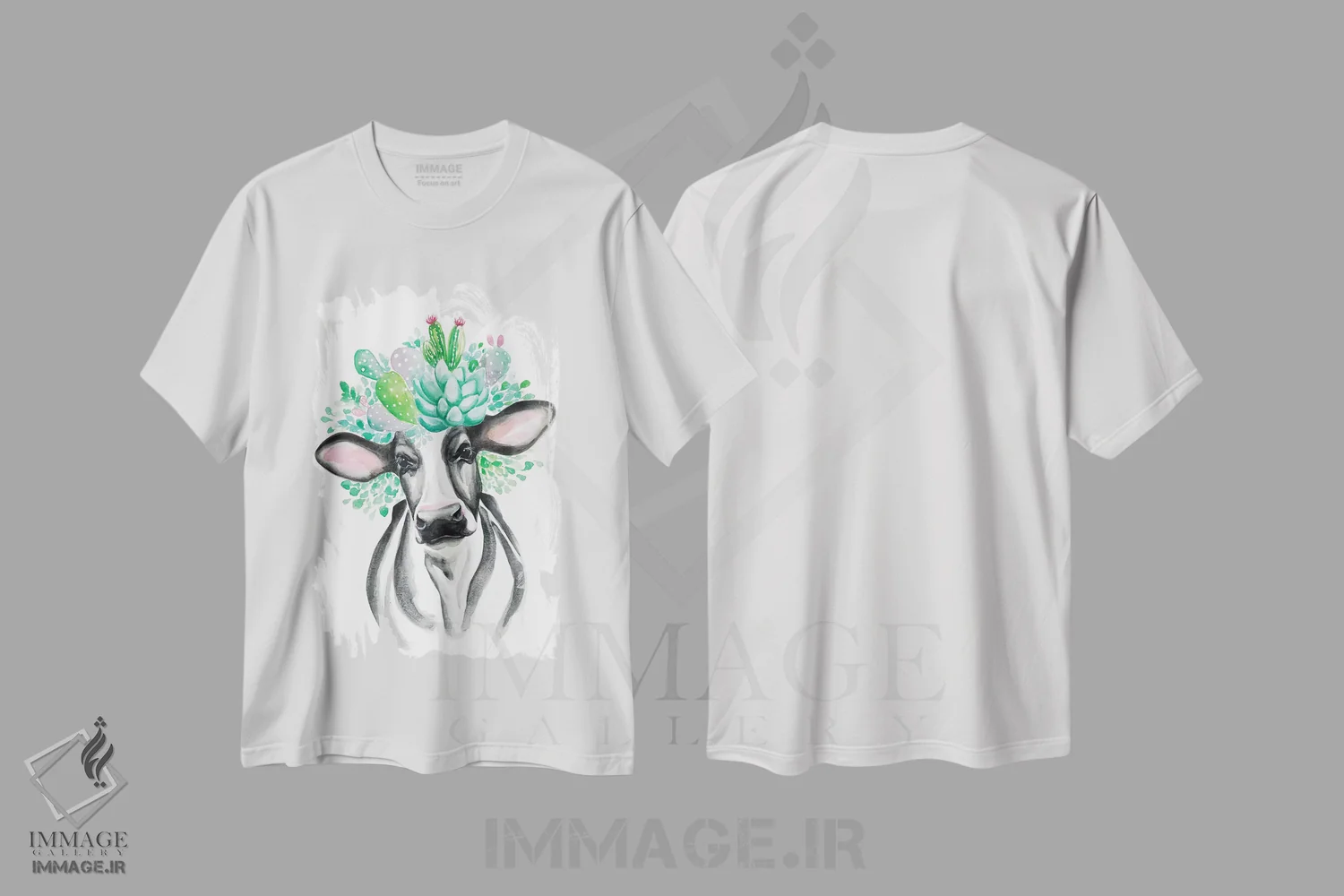 تیشرت سفید طرح دار گاو کاکتوسی، دکور معاصر اثر کیرستن دیل | immage.ir