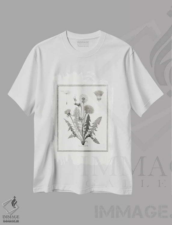 تیشرت سفید طرح دار قاصدک I، هنر دیجیتال اثر کِلی دونوان | فروشگاه ایماژ