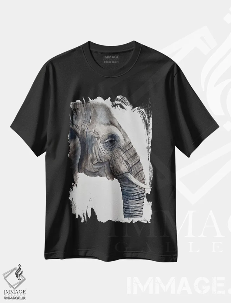 تیشرت مشکی طرح دار خواب فیل، مدیوم اثر لوسیا کازاردووا | فروشگاه ایماژ