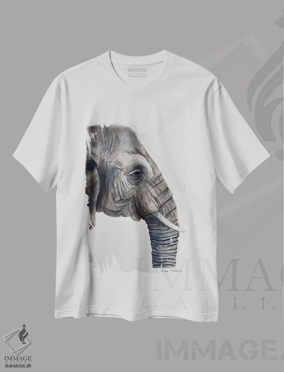 تیشرت سفید طرح دار خواب فیل، مدیوم اثر لوسیا کازاردووا | immage.ir