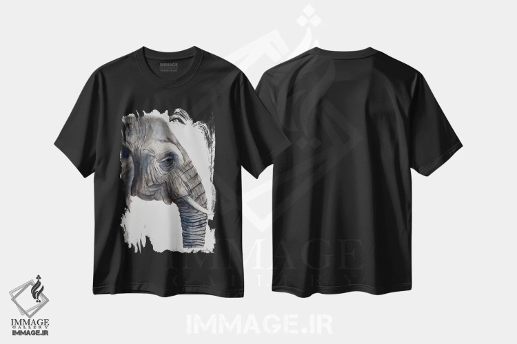 تیشرت مشکی طرح دار خواب فیل، مدیوم اثر لوسیا کازاردووا | فروشگاه ایماژ