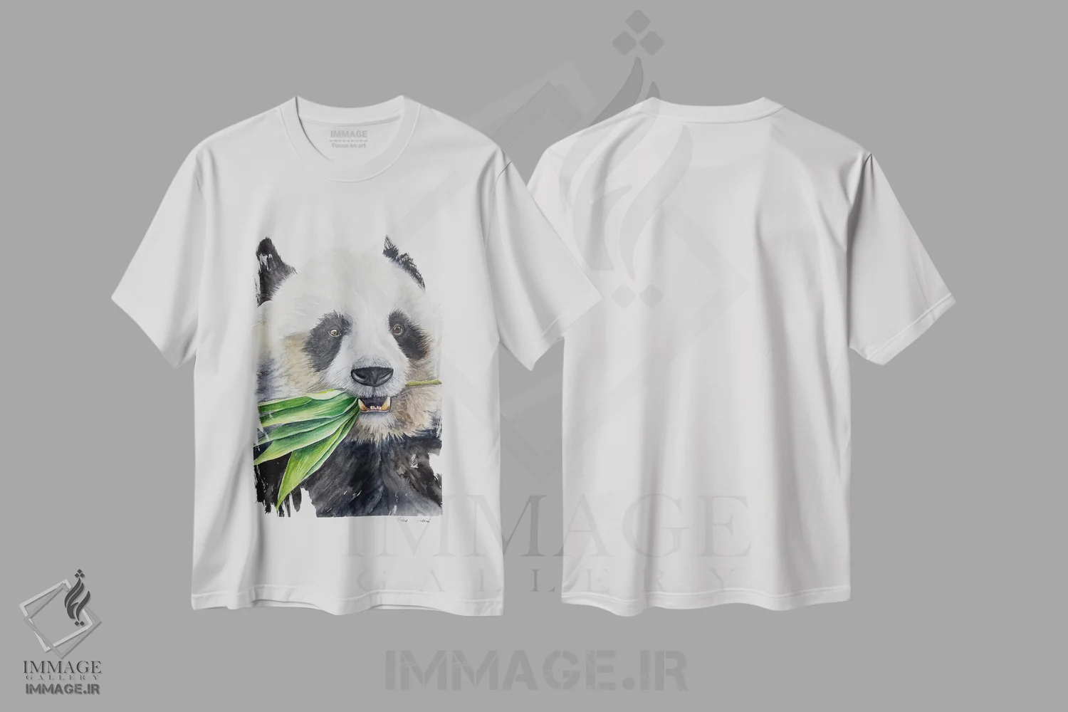 تیشرت سفید طرح دار پاندای گرسنه، مدیوم اثر لوسیا کازاردووا | فروشگاه ایماژ