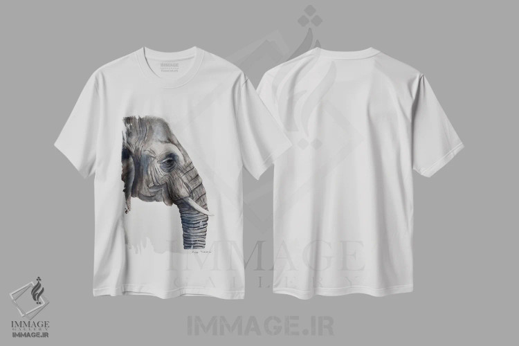 تیشرت سفید طرح دار خواب فیل، مدیوم اثر لوسیا کازاردووا | immage.ir