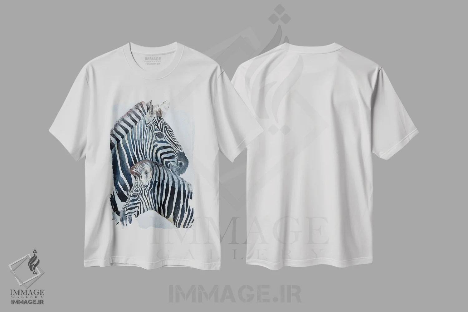 تیشرت سفید طرح دار عشق گورخرها، مدیوم اثر لوسیا کازاردووا | فروشگاه ایماژ