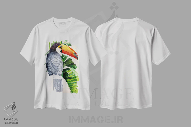 تیشرت سفید طرح دار توکان شاد، مدیوم اثر لوسیا کازاردووا | فروشگاه ایماژ