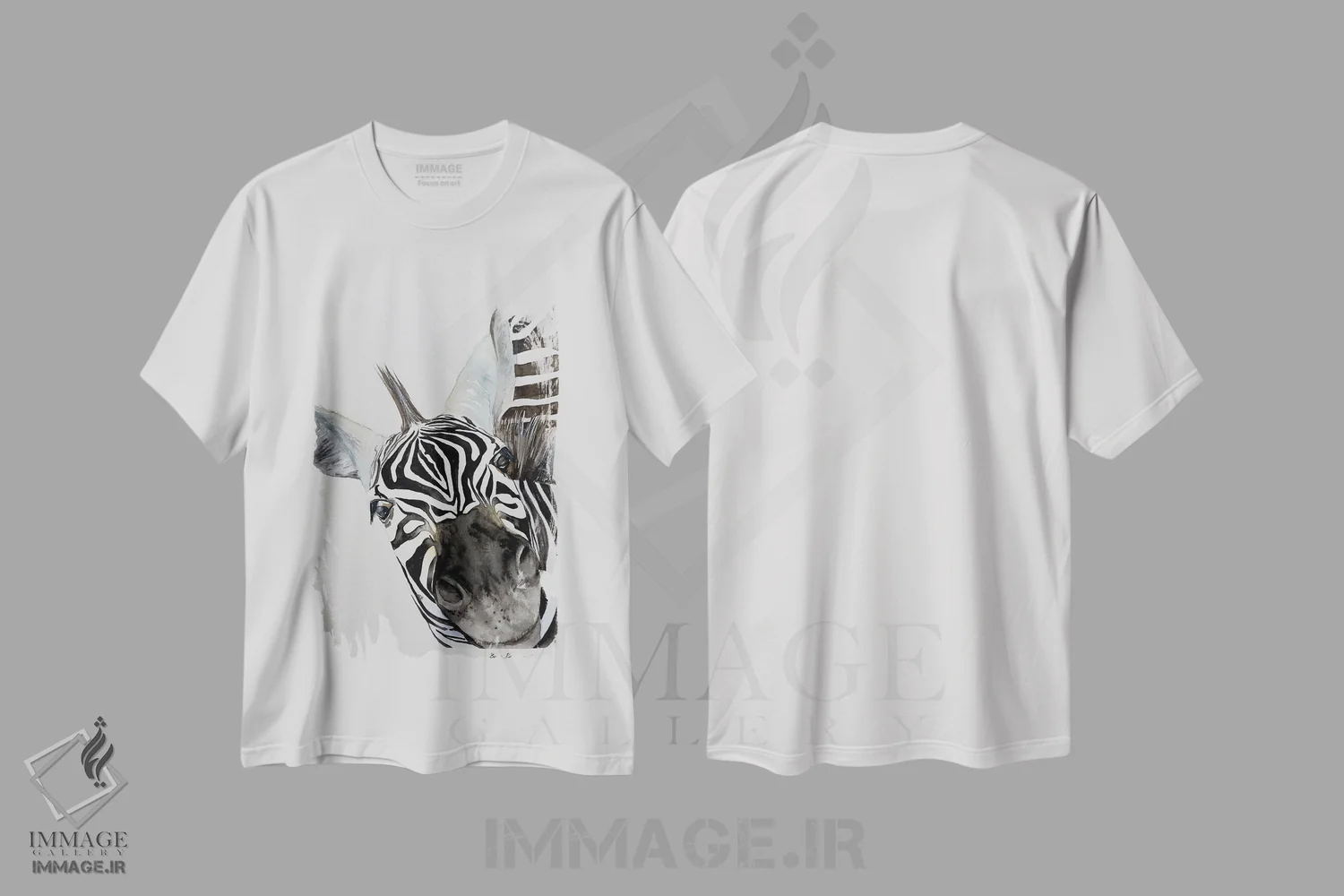 تیشرت سفید طرح دار بینی گورخر، مدیوم اثر لوسیا کازاردووا | immage.ir