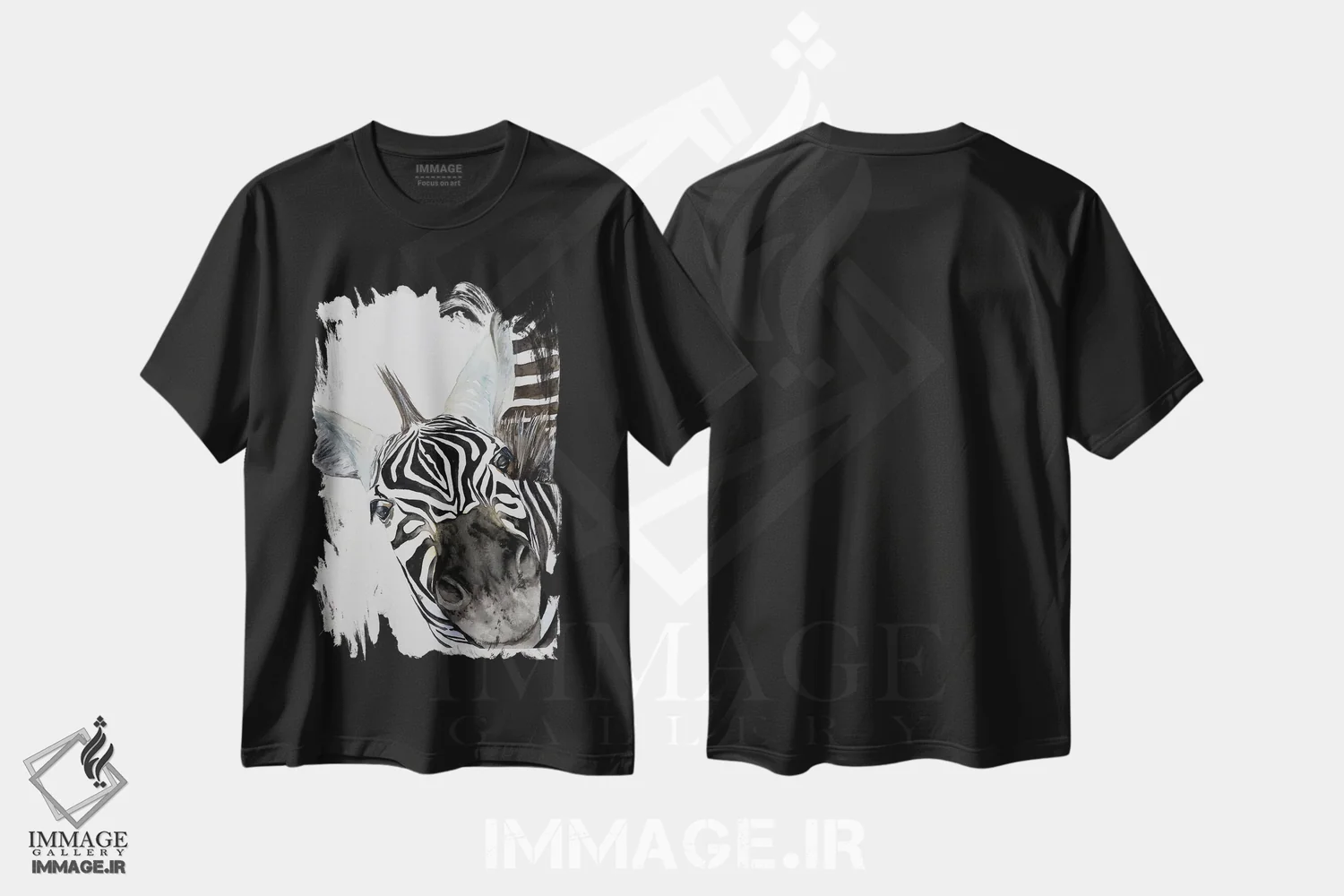 تیشرت مشکی طرح دار بینی گورخر، مدیوم اثر لوسیا کازاردووا | فروشگاه ایماژ