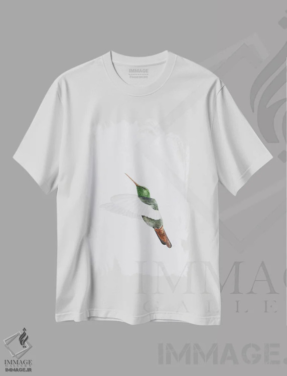 تیشرت سفید طرح دار پرواز مرغ مگس خوار، دکور معاصر اثر کارینا دانیلچوک | immage.ir