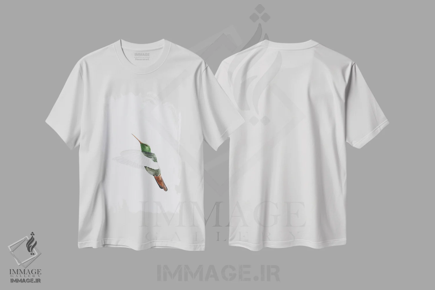 تیشرت سفید طرح دار پرواز مرغ مگس خوار، دکور معاصر اثر کارینا دانیلچوک | immage.ir