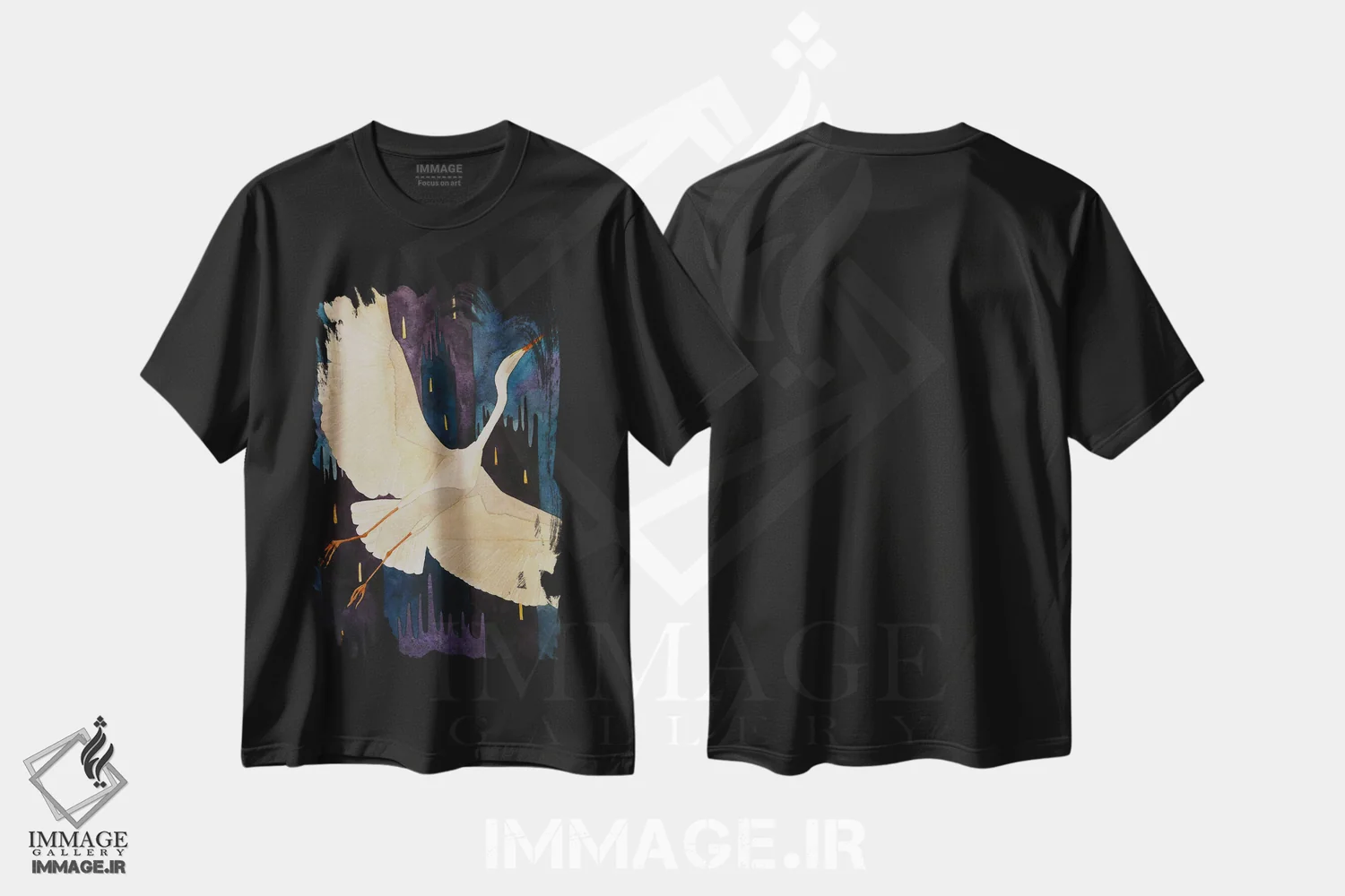 تیشرت مشکی طرح دار رویای شبانه، دکور معاصر اثر کارینا دانیلچوک | immage.ir