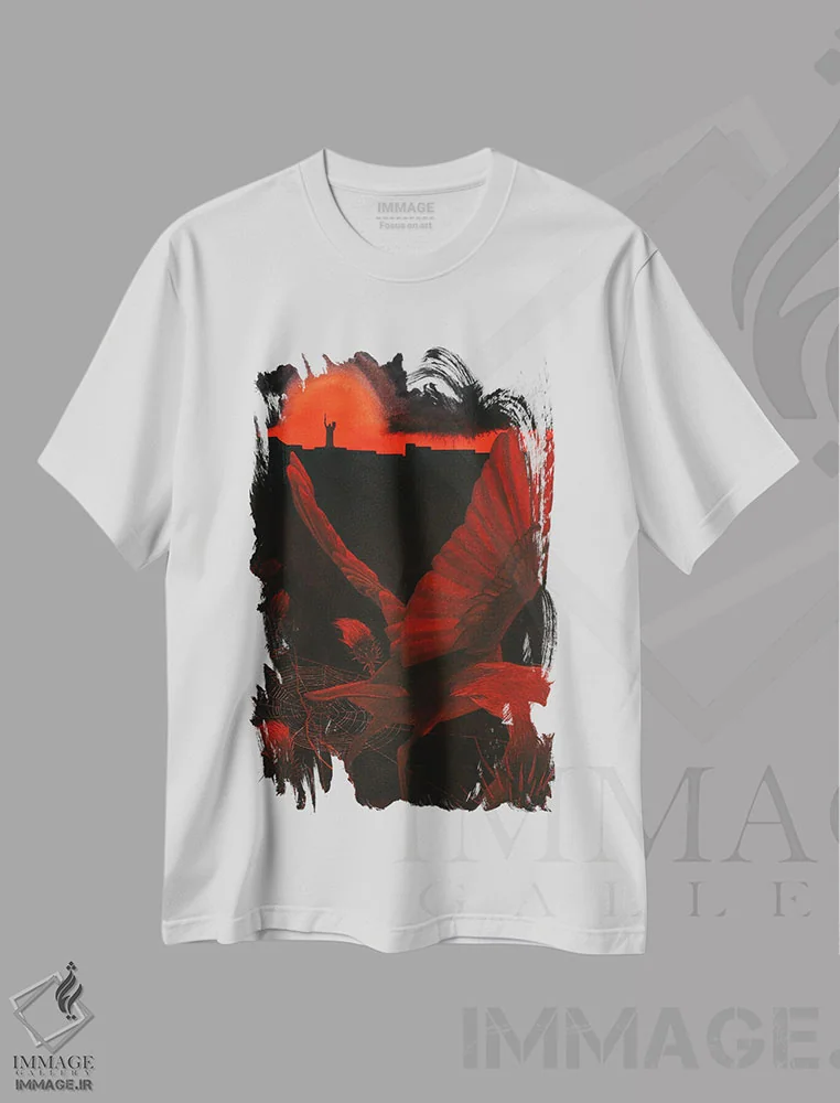 تیشرت سفید طرح دار هسته ای، دکور معاصر اثر کارینا دانیلچوک | immage.ir