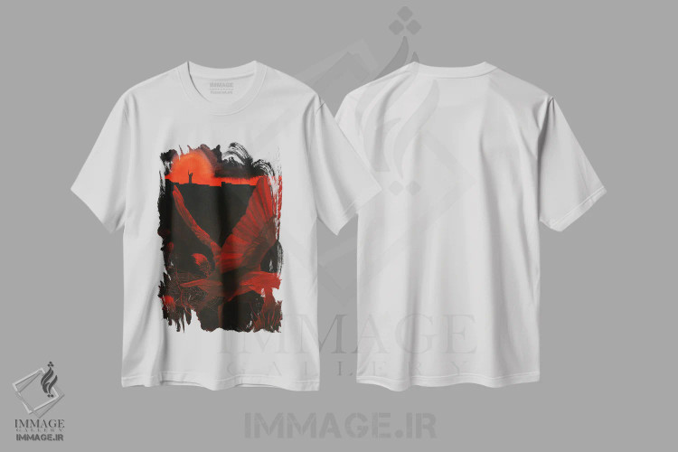 تیشرت سفید طرح دار هسته ای، دکور معاصر اثر کارینا دانیلچوک | immage.ir