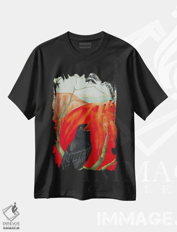 تیشرت مشکی طرح دار فریاد، دکور معاصر اثر کارینا دانیلچوک | immage.ir