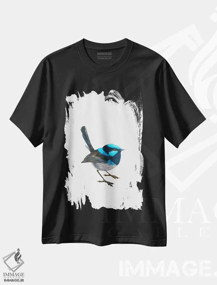 تیشرت مشکی طرح دار سپتامبر سرد، دکور معاصر اثر کارینا دانیلچوک | فروشگاه ایماژ