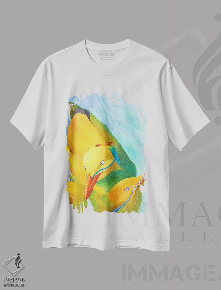 تیشرت سفید طرح دار یک حادثه، دکور معاصر اثر کارینا دانیلچوک | فروشگاه ایماژ