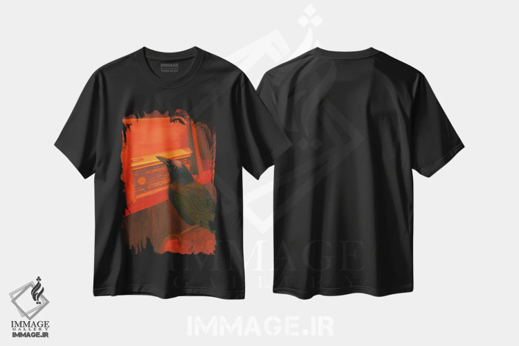 تیشرت مشکی طرح دار رادیو، دکور معاصر اثر کارینا دانیلچوک | immage.ir