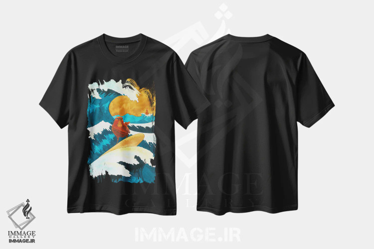 تیشرت مشکی طرح دار پرنده شجاع، دکور معاصر اثر کارینا دانیلچوک | immage.ir