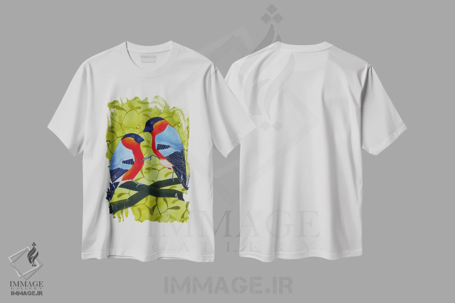 تیشرت سفید طرح دار فنچ سهره، دکور معاصر اثر کارینا دانیلچوک | immage.ir