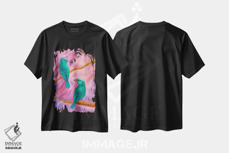 تیشرت مشکی طرح دار داستان صورتی، دکور معاصر اثر کارینا دانیلچوک | immage.ir