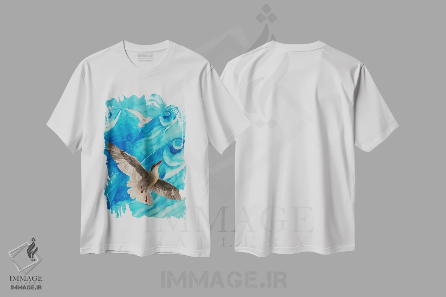 تیشرت سفید طرح دار رؤیاهای استرن، هنر فاخر معاصر اثر کارینا دانیلچوک | فروشگاه ایماژ