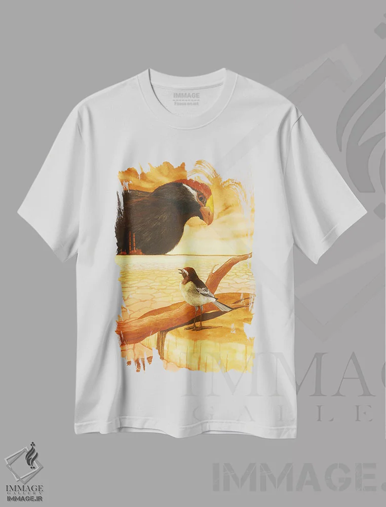 تیشرت سفید طرح دار نسل کشی زیست محیطی نوا کاخوکا، هنر فاخر معاصر اثر کارینا دانیلچوک | immage.ir