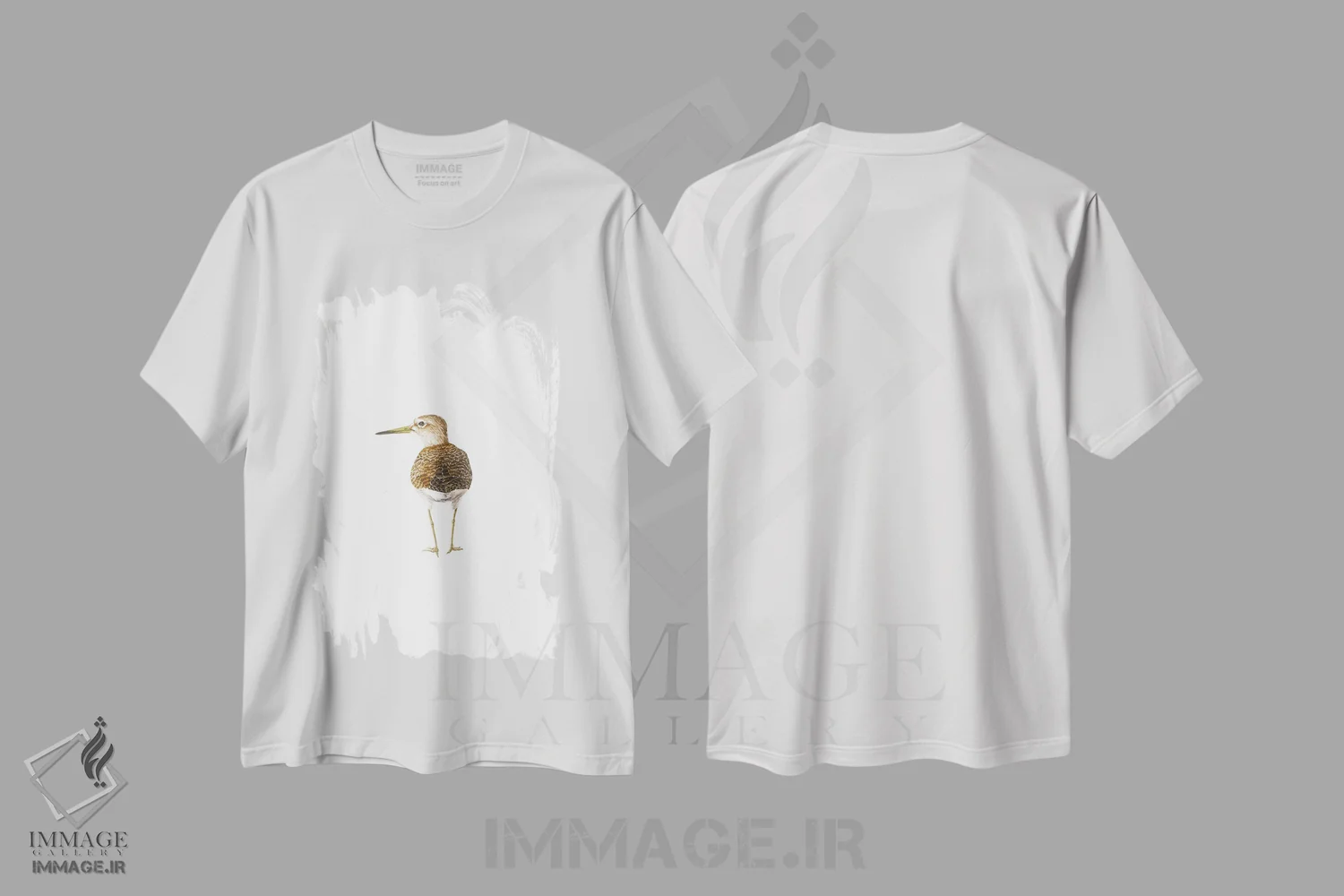 تیشرت سفید طرح دار پاشلک چوبی، مدیوم اثر کارینا دانیلچوک | فروشگاه ایماژ