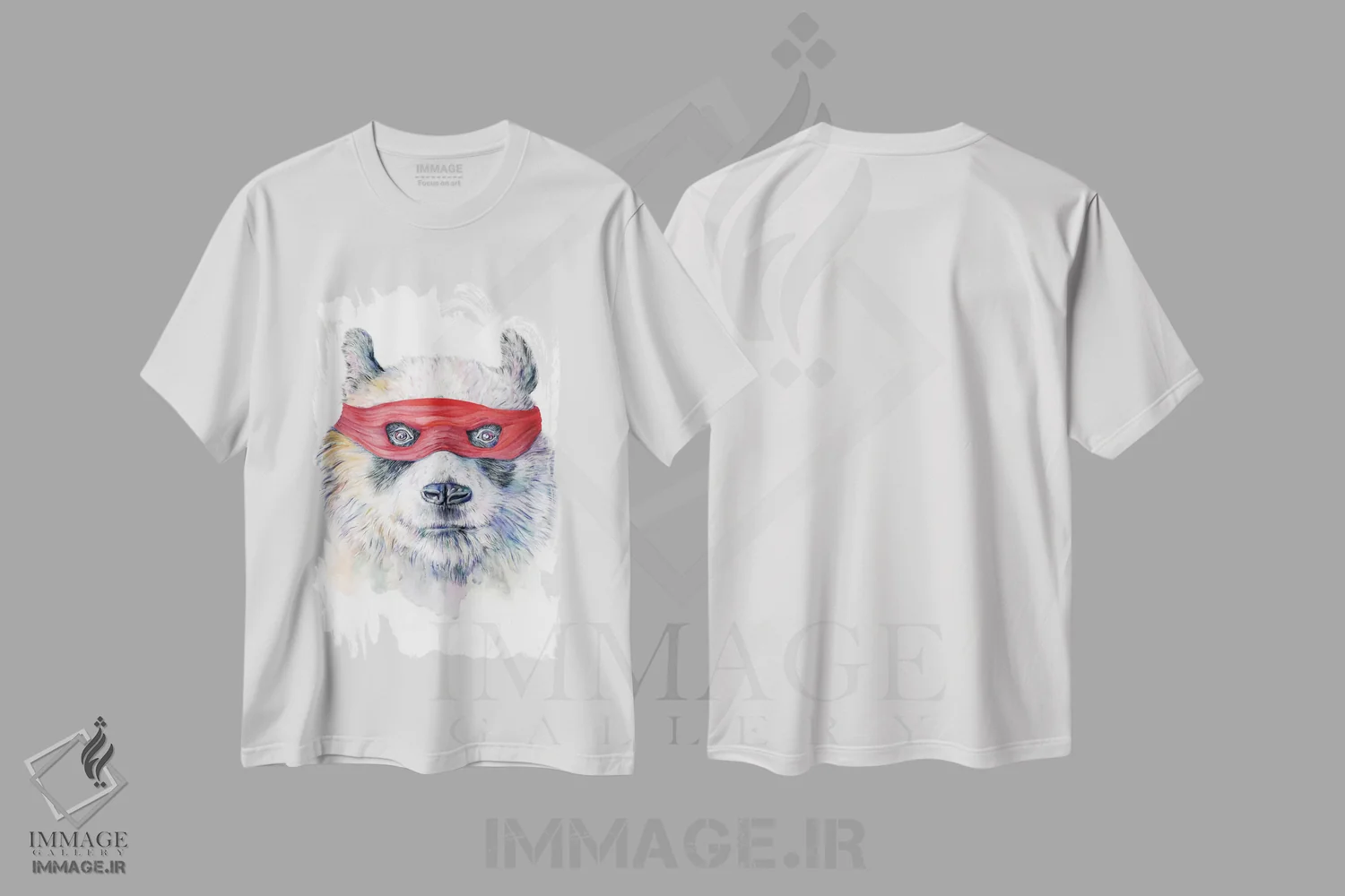 تیشرت سفید طرح دار پاندا، هنر فاخر اثر براندون کیهنر | فروشگاه ایماژ