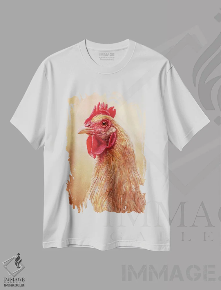 تیشرت سفید طرح دار هیلدی، تزئینی اثر براندون کیهنر | فروشگاه ایماژ