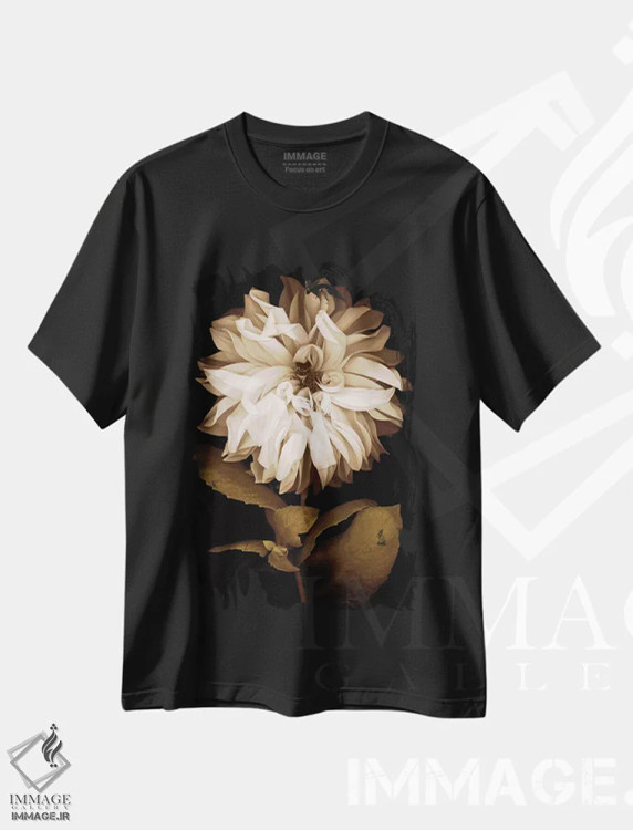 تیشرت مشکی طرح دار دالیا I، دکور معاصر اثر کارولین کلی | فروشگاه ایماژ