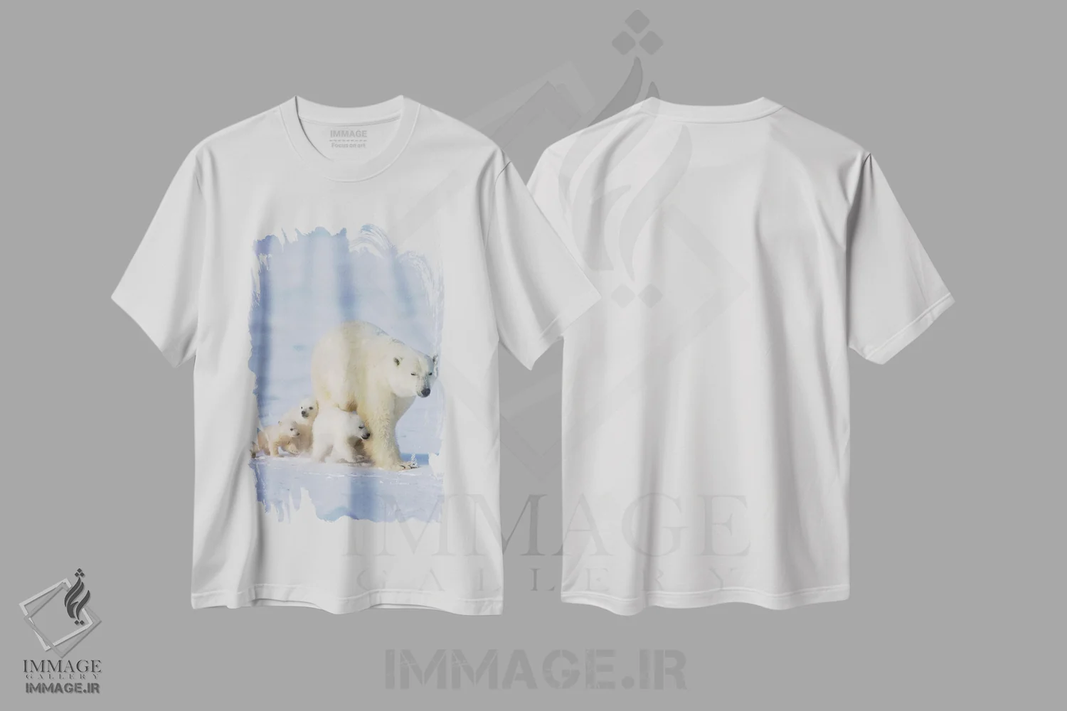 تیشرت سفید طرح دار آثار کرن سو - immage.ir