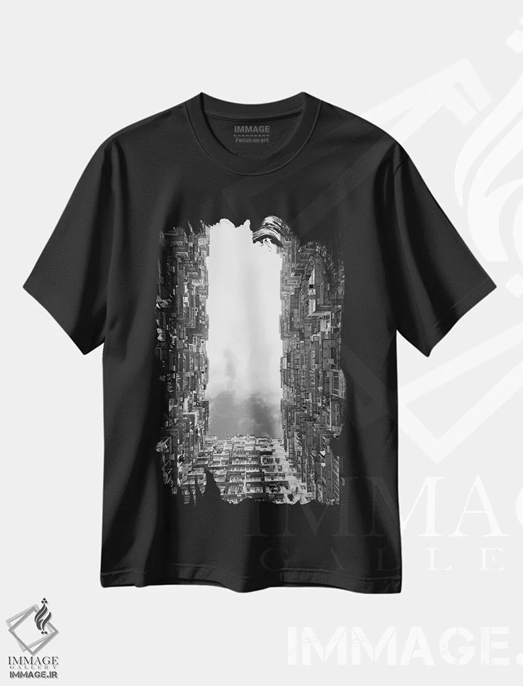 تیشرت مشکی طرح دار آثار کرن سو - فروشگاه ایماژ