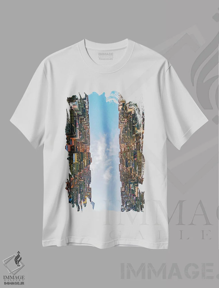 تیشرت سفید طرح دار Hong Kong, China,کاخ مانتین در کواری بی، هنگ کنگ، چین، مدیوم اثر کرن سو | immage.ir