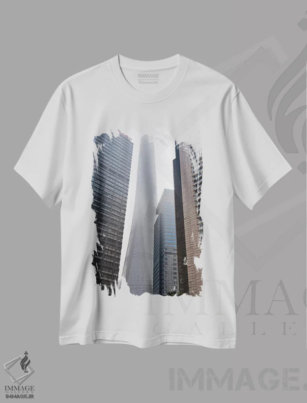 تیشرت سفید طرح دار آثار کرن سو - immage.ir
