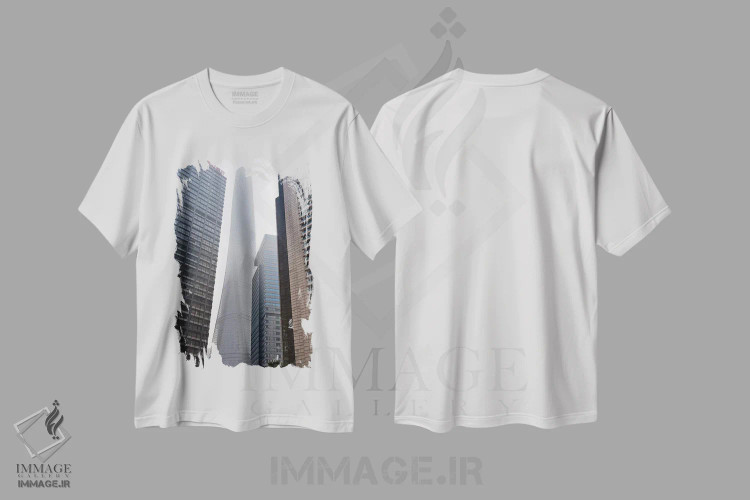 تیشرت سفید طرح دار آثار کرن سو - immage.ir