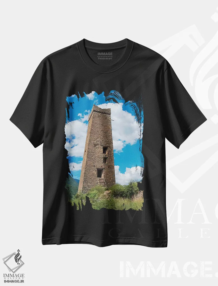 تیشرت مشکی طرح دار آثار کرن سو - فروشگاه ایماژ