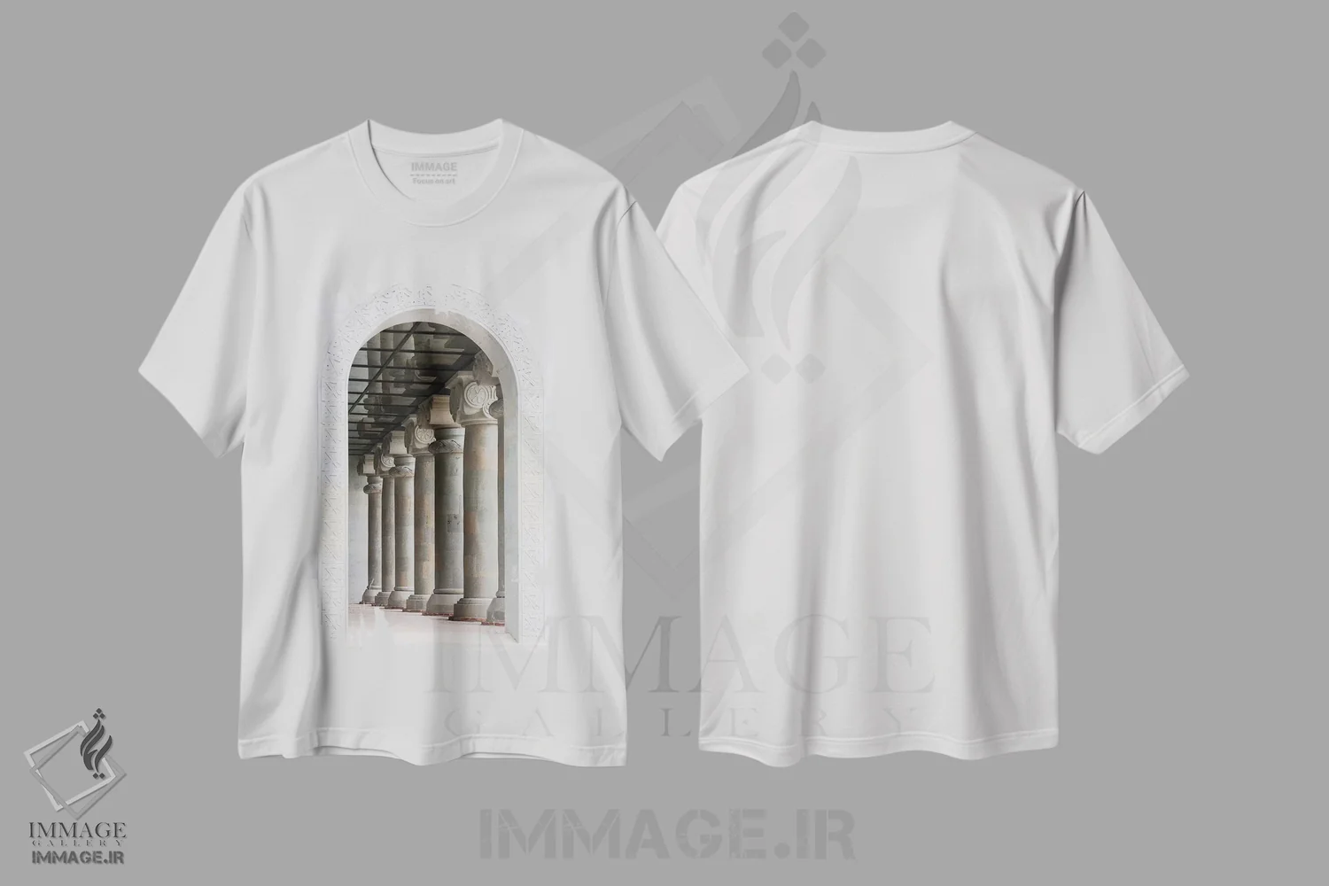 تیشرت سفید طرح دار آثار کرن سو - فروشگاه ایماژ