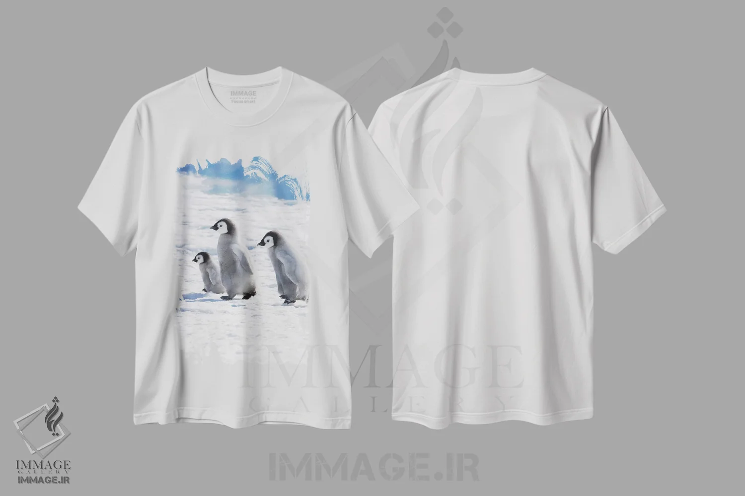 تیشرت سفید طرح دار آثار کرن سو - immage.ir